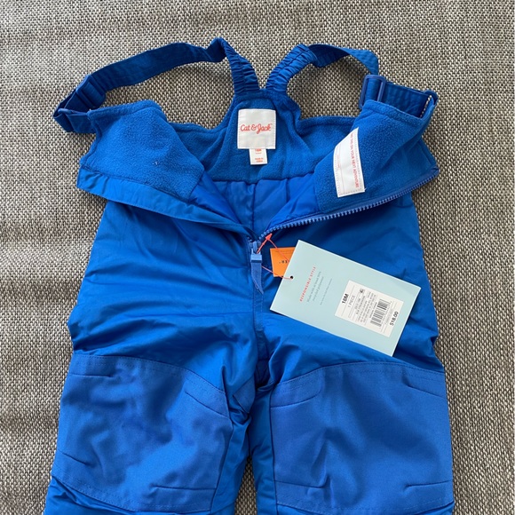Cat and Jack boys blue heavyweight snow bibs size 18m new with tags - Picture 3 of 3